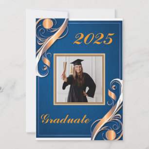 Convites Graduação Branco Azul Laranja 2025