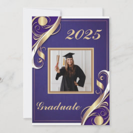 Convites Graduação Branco Dourado Roxo
