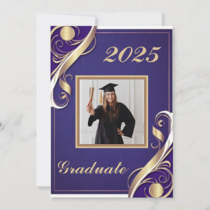 Convites Graduação Branco Dourado Roxo