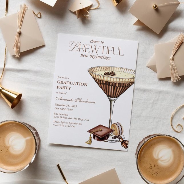 Convites Graduação Breve Espresso Martini (Espresso MArtini Graduation Invitation)