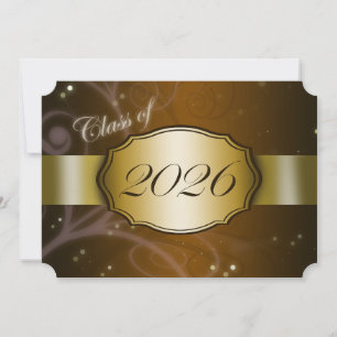 Convites Graduação Brown e Gold 2026