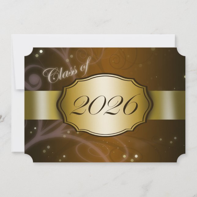 Convites Graduação Brown e Gold 2026 (Frente)