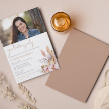 Graduação Chic Boho Floral Pampas