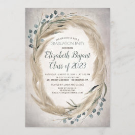 Convites Graduação Chic Pampas Grass e Greenery Boho
