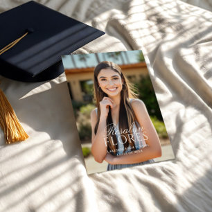 Convites Graduação Clássica de Caligrafia Branca