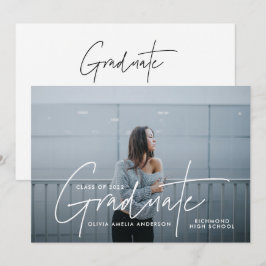 Convites Graduação com moderna tipografia fotográfica elega