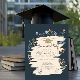 Convites Graduação com Prado de Flores Silvestres da Primav