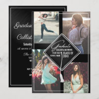 Graduação com quadro de Boné branco preto fotográf