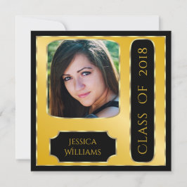 Convites Graduação com quadro de foto clássico frente e ver