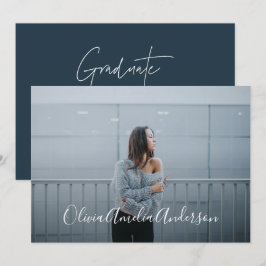 Convites Graduação com script de fotografia moderno - tipog