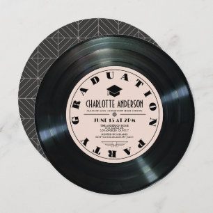 Convites Graduação Cor-de-Rosa De Registro De Vinilo