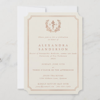 Convites Graduação Custom_Cream + Folha de Ouro Rosa