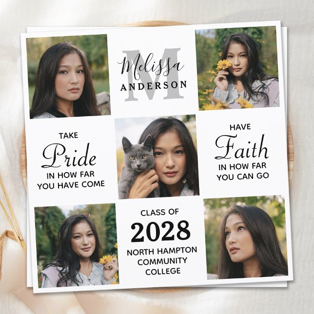 Convites Graduação da Colagem de Fotos Inspiracional 5 do f (Criador carregado)