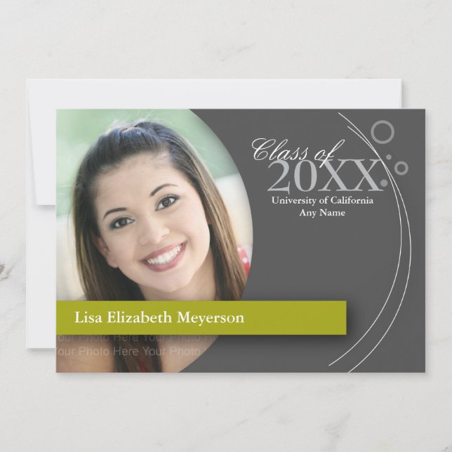 Convites Graduação da curva & dos pontos: Verde do costume (Frente)