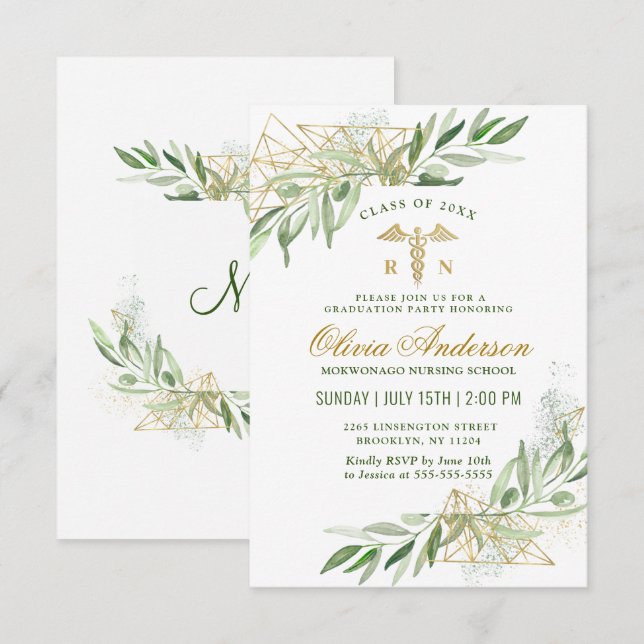 Convites Graduação da Escola de Enfermagem do Branqueamento (Frente/Verso)