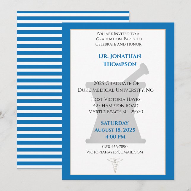Convites Graduação da Farmácia da Floresta de Morteiro Bran (Frente/Verso)