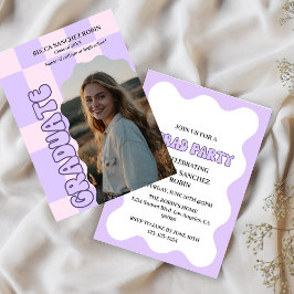 Convites Graduação da lavanda de vintage