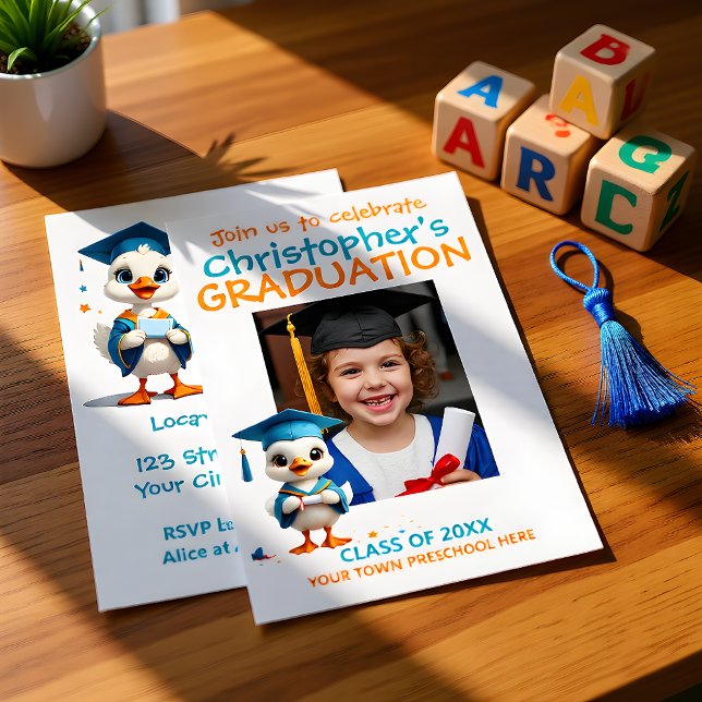 Convites Graduação da Pré-Escola Happy Goose (Criador carregado)