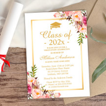 Graduação da Turma de 2026 Elegante Chic Floral Do