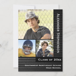 Convites Graduação de 3 Fotografias com Fibra de Carbono Pr