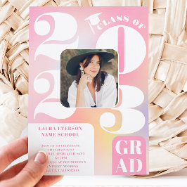 Convites Graduação de 5 fotos holográficas em negrito 2023