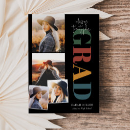 Convites Graduação de 5 Fotos Verticais Modernos Retrominim