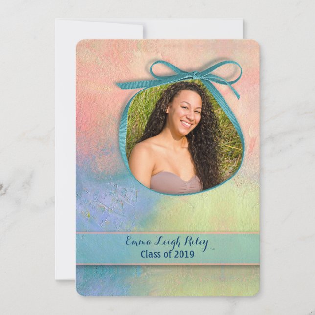 Convites Graduação de Aquarela Abstrata (Frente)