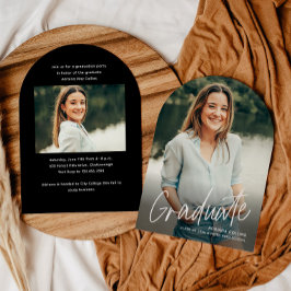Convites Graduação de Arco Fotográfico com Script Simples 2