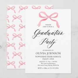 Convites Graduação de Arco rosa moderna Elegante Tendy Na m