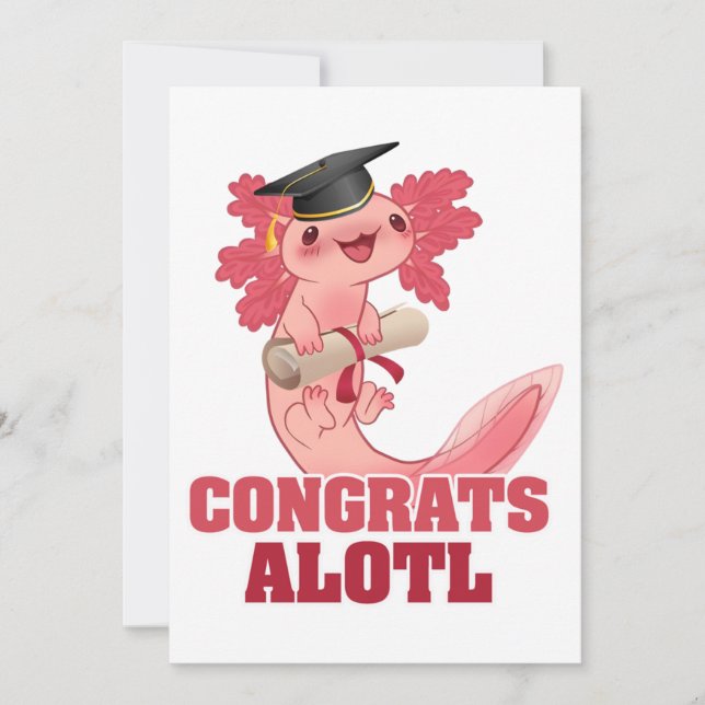 Convites GRADUAÇÃO DE AXLOTL FELICITA AXOLOTL Clássico (Frente)