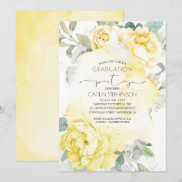 Convites Graduação de Botânica Floral Amarela
