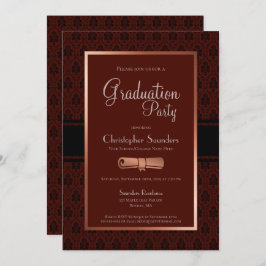 Convites Graduação de Cobre Russo Moderno P