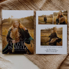 Convites Graduação de Colagem de Fotos Clássica Moderna Min