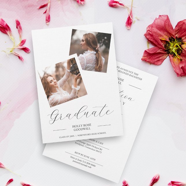 Convites Graduação de Colagem de Fotos do Script de rico 2 (Criador carregado)