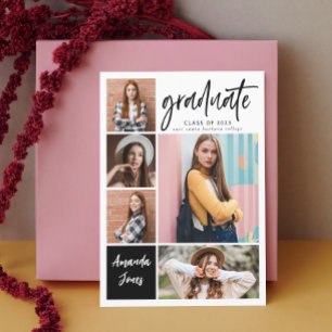 Convites Graduação de Colagem de Fotos Moderna