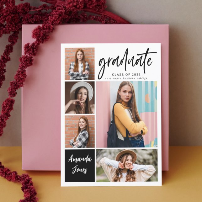 Convites Graduação de Colagem de Fotos Moderna (Criador carregado)