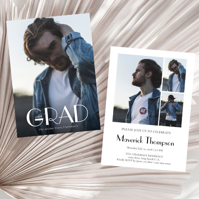 Convites Graduação de Colagem de Fotos Moderna (Criador carregado)