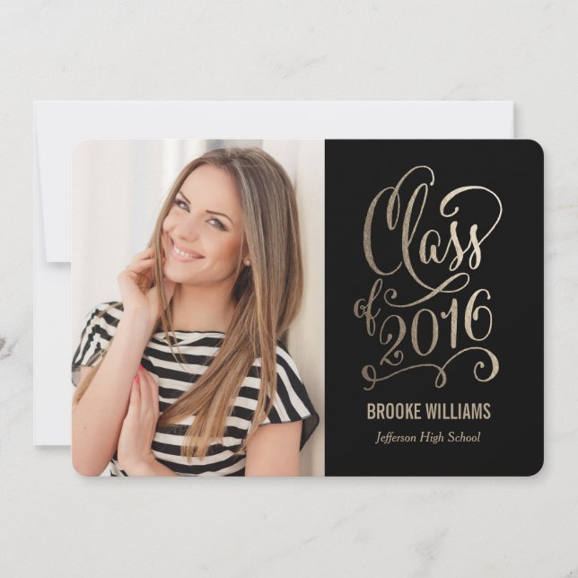 Convites Graduação de Cores Editáveis do Ano Estelar (Frente)