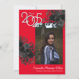 Convites Graduação de Cores Vermelhas Rosa a Preto