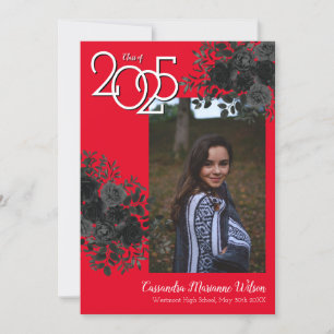 Convites Graduação de Cores Vermelhas Rosa a Preto