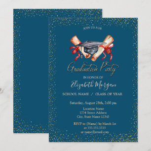 Convites Graduação de Diploma de boné de formatura