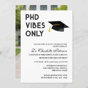 Convites Graduação de Doutorado em PHD Personalizado Modern