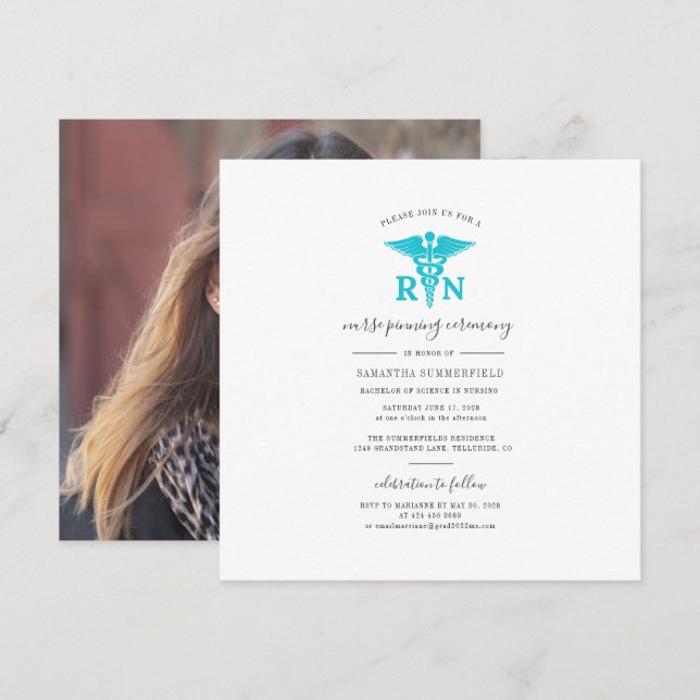 Convites Graduação de Enfermeiros 2025 Foto da Cerimônia de (Frente/Verso)