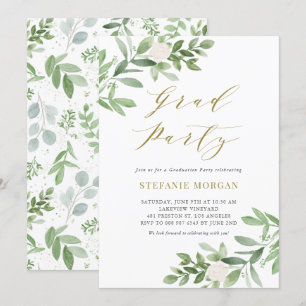 Convites Graduação de Flores Brancas e Greeney