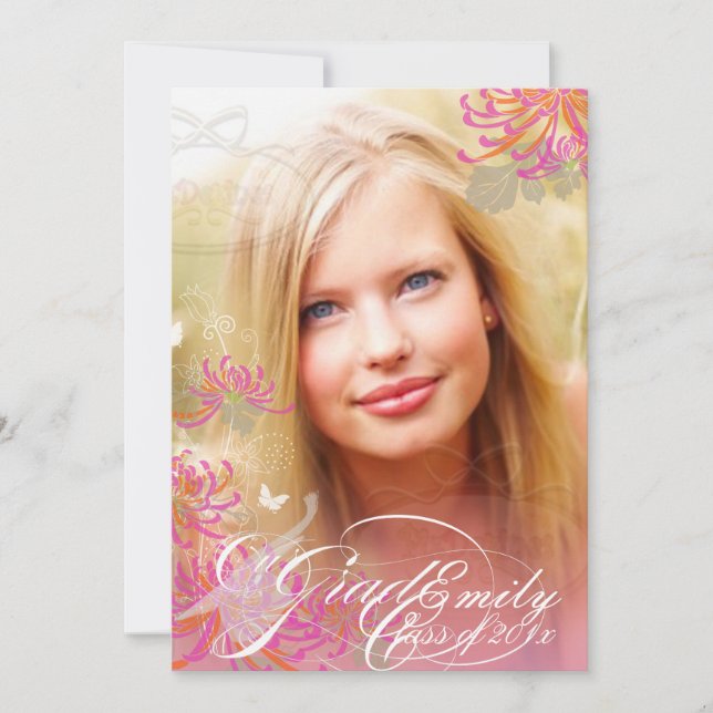 Convites Graduação de Flores PixDezines (Frente)