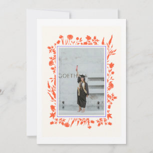 Convites Graduação de Foto Azul Laranja