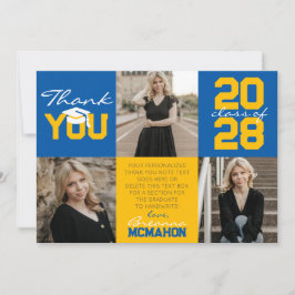 Convites Graduação de Foto Azul Médio e Dourado 3 Muito Obr