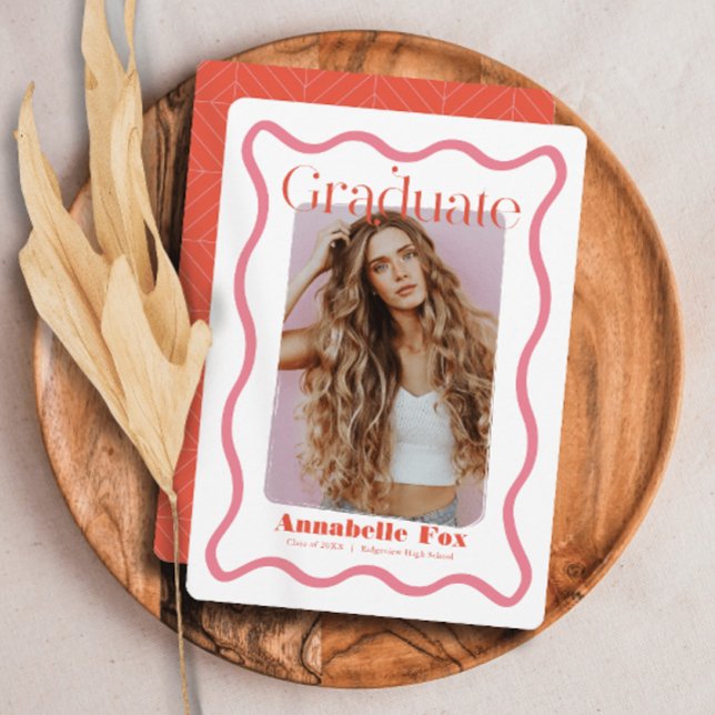 Convites Graduação de Foto da Tendy Frame Rosa (Criador carregado)