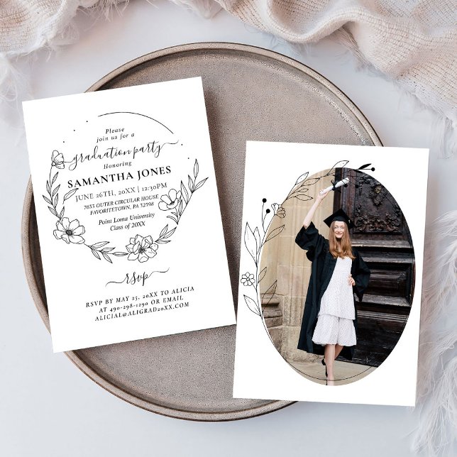 Convites Graduação de Foto de Folhagem Mínima de Tendy (Criador carregado)