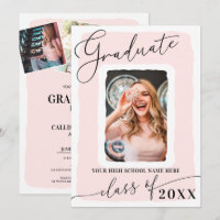 Graduação de Foto de Quadro Branco Rosa Moderno